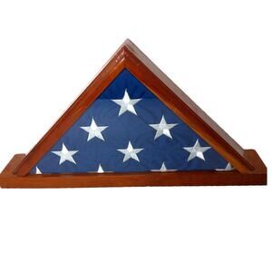 Vintage Veteran US Flag Display Memorial With Case Perserve In All Things Good